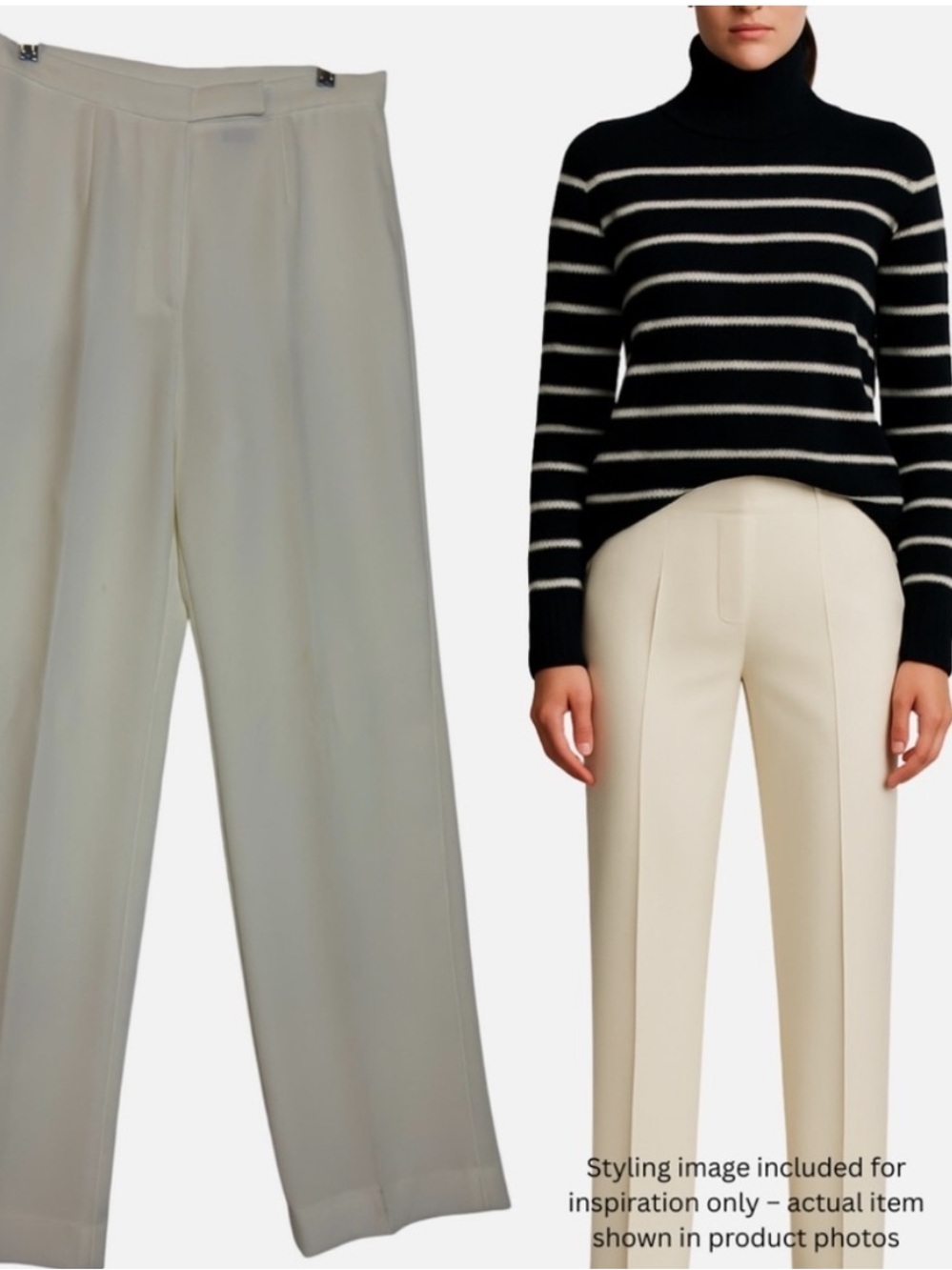VTG Ivory Dress Pants Straight-Leg Pants Women’s 8 Lined
